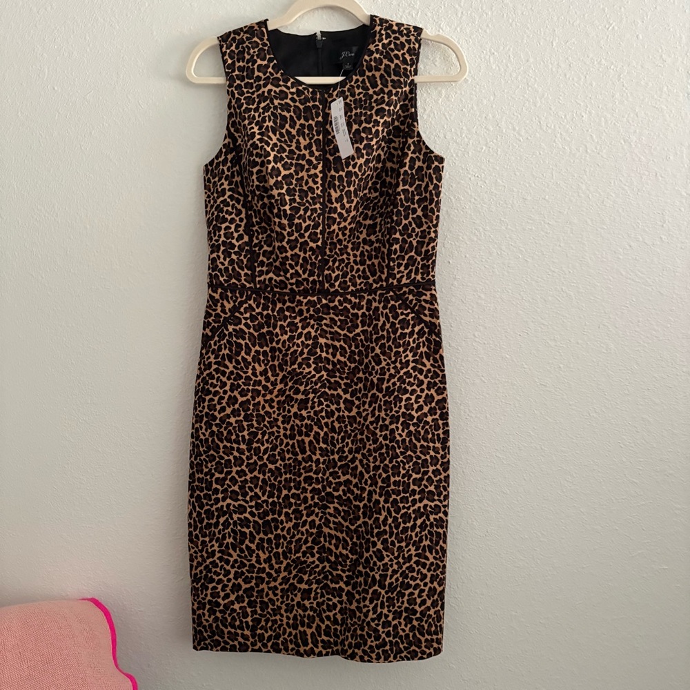 NWT J. Crew Vegas Leopard Print Sheath Dress size 4 - Picture 4 of 4